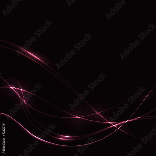 Shining pink waves od dark background