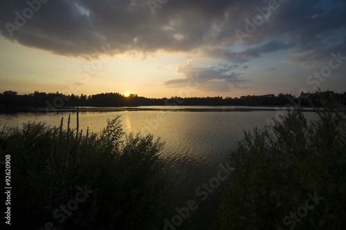 sunset over lake