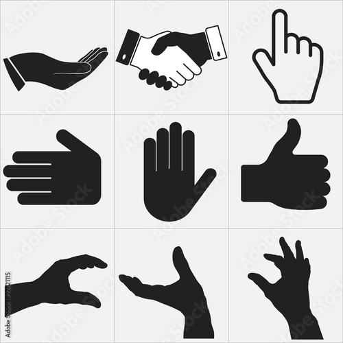 vector hands icons 