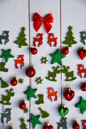 Weihnachtskarte - kleine Dinge - rot gr  n - Dekoration