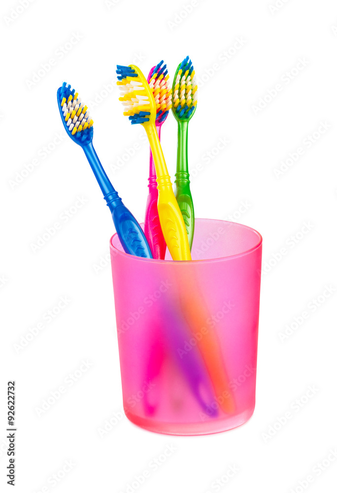 Toothbrushes in glass Toothbrushes in glass