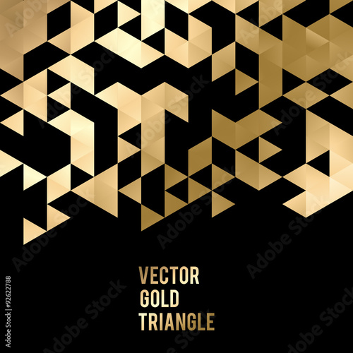 Banner design. Abstract template background with gold triangle