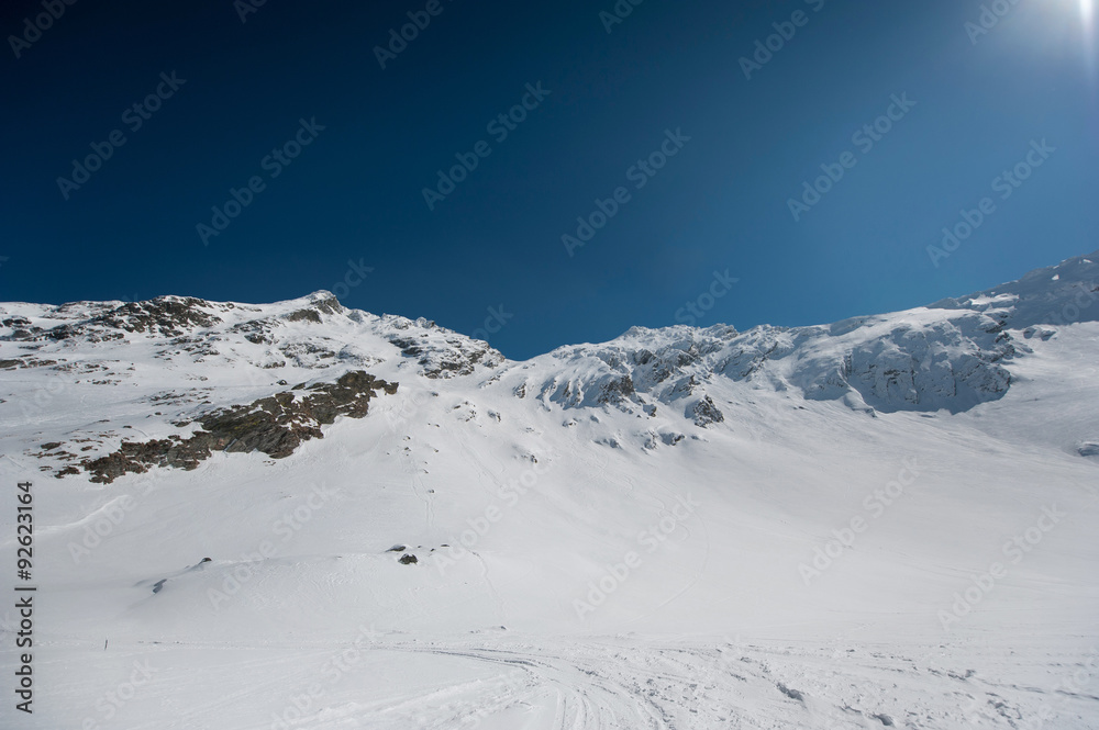 Charming view in winter ski resort