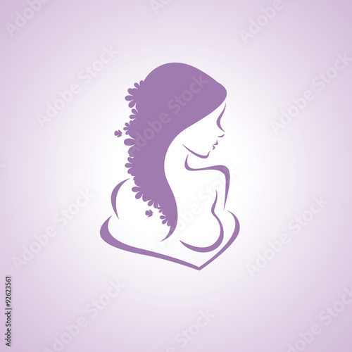 Abstract logo a stylized profile of a beautiful woman Abstract logo for beauty salon stylized profile of a beautiful woman