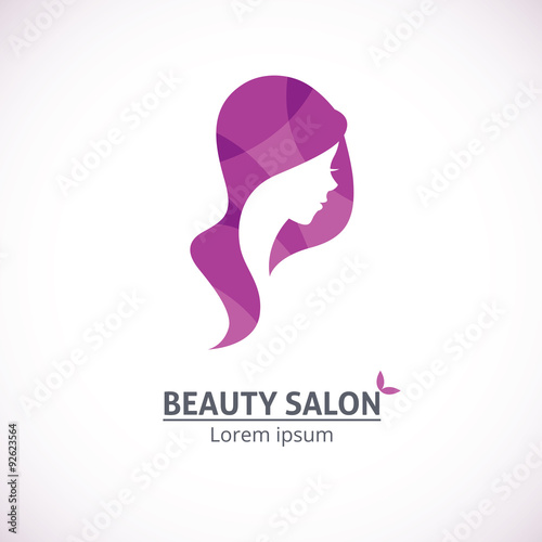 Abstract logo for a beauty salon portrait of a girl/Vector template abstract logo for beauty salon stylized profile of a young beautiful woman