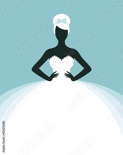 Bride in wedding dress/Vector illustration of a beautiful woman in a wedding dress