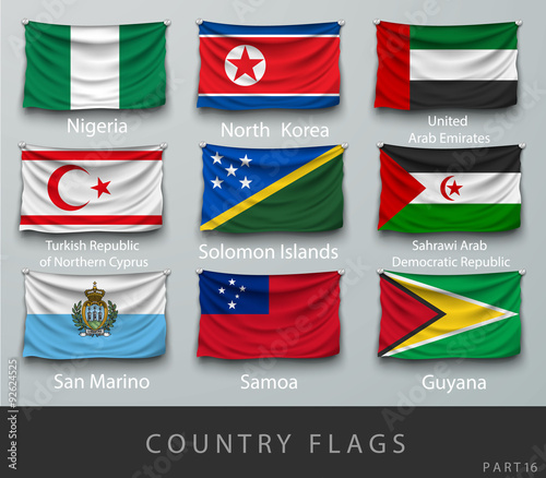 Riveted the country's flag wrinkled with shadows and screw
