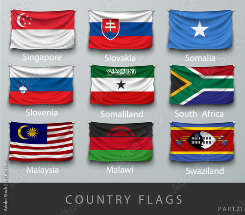 Riveted the country's flag wrinkled with shadows and screw