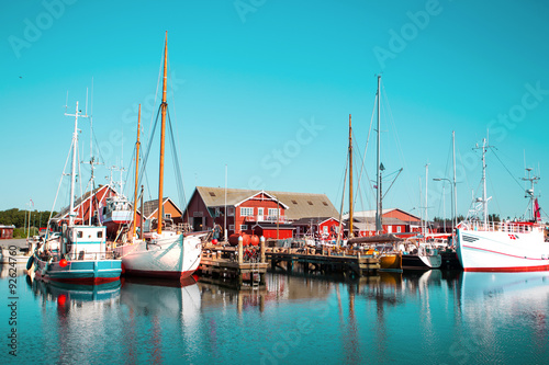 the harbor in a small Swedish town, Sweden