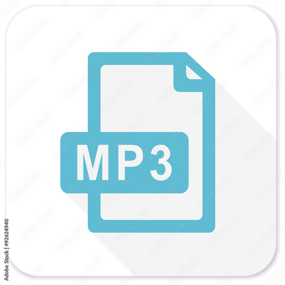 mp3 file blue flat icon
