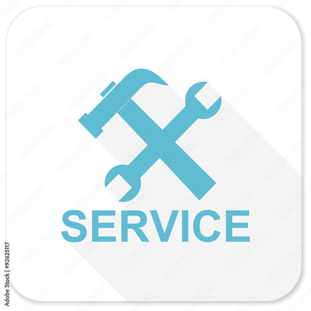 Fototapeta premium service blue flat icon