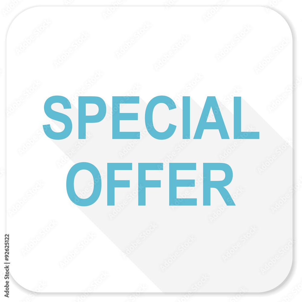 special offer blue flat icon