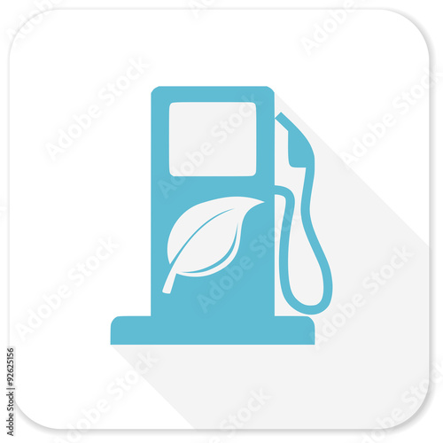 biofuel blue flat icon