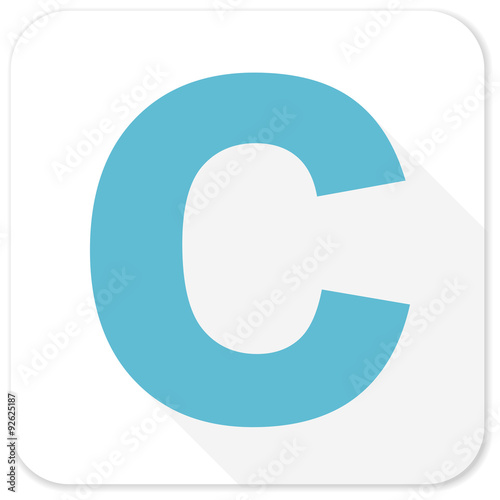 copyright blue flat icon