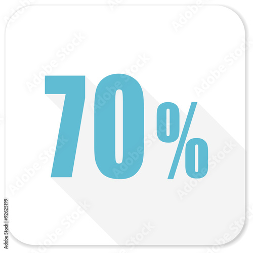 70 percent blue flat icon