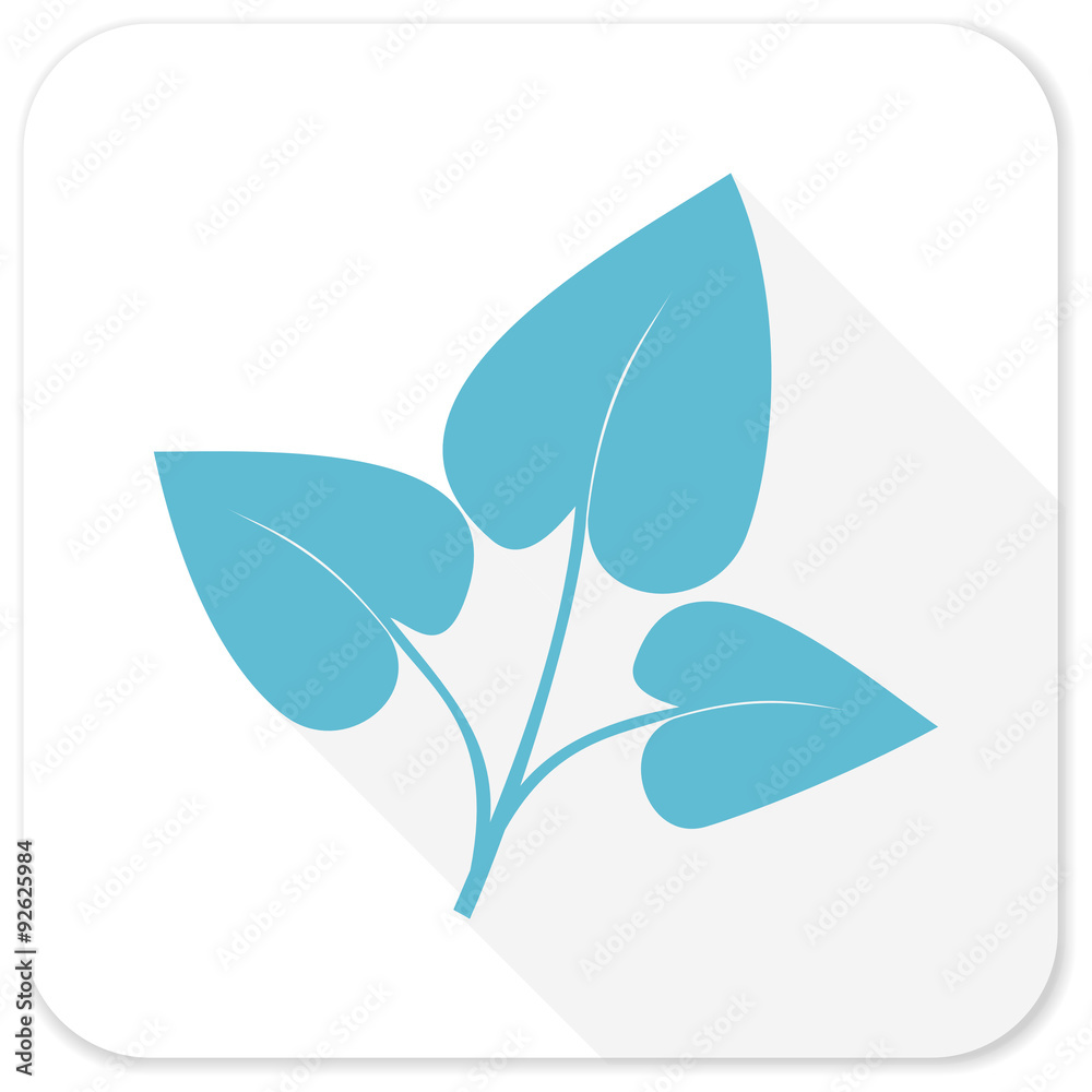 Obraz premium leaf blue flat icon