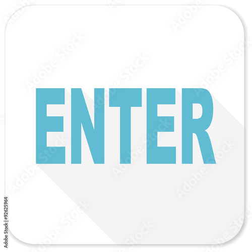 enter blue flat icon