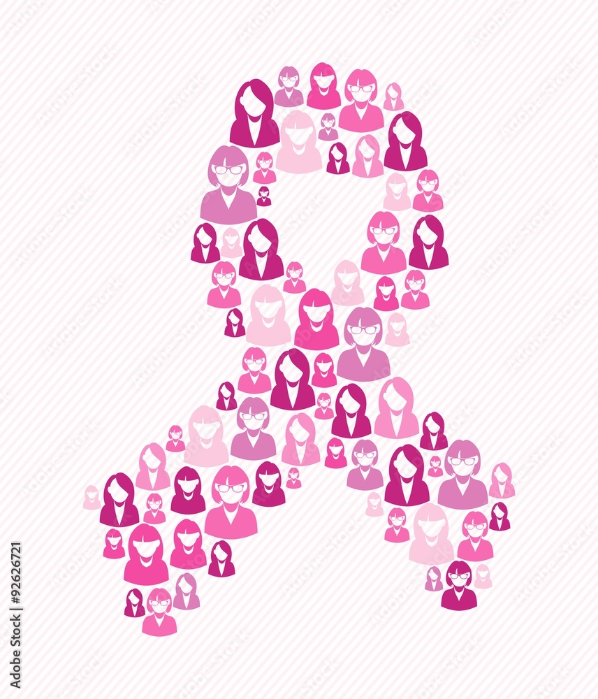 Breast cancer awareness pink ribbon women shape Breast cancer awareness pink ribbon women shape