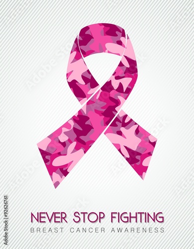 Breast cancer pink ribbon fight women camouflage