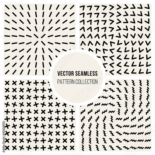 Vector Seamless Black and White Geometic Shape Pattern