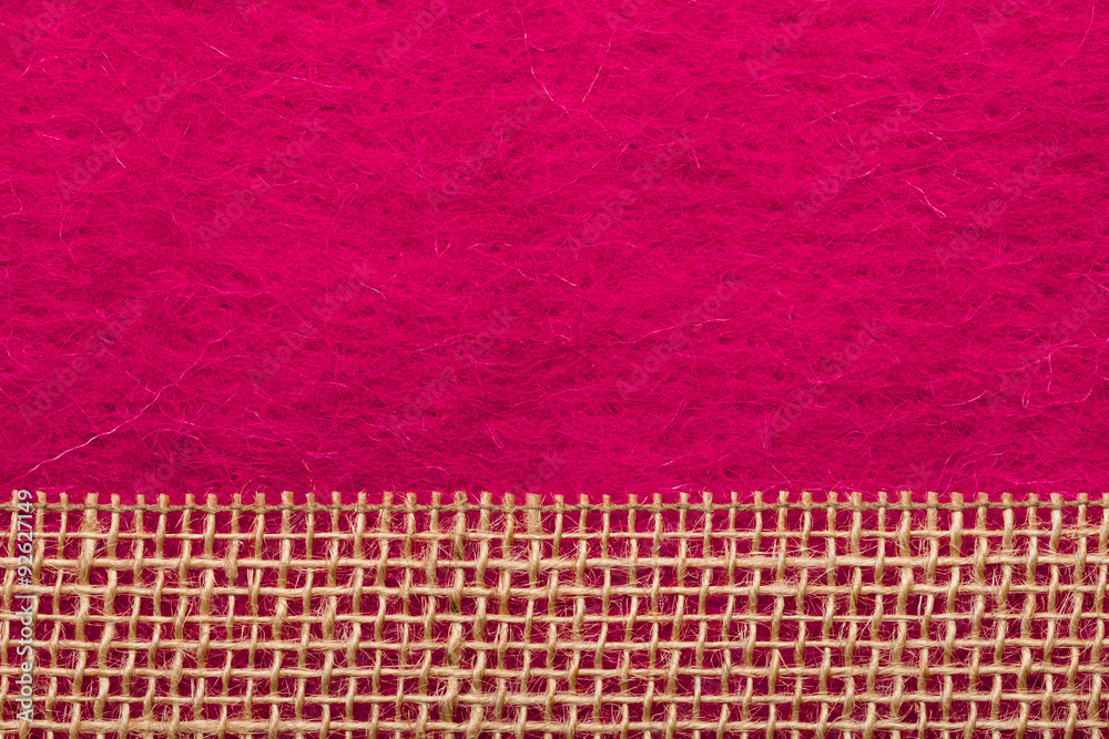 Jute mesh over pink background Jute mesh over pink background