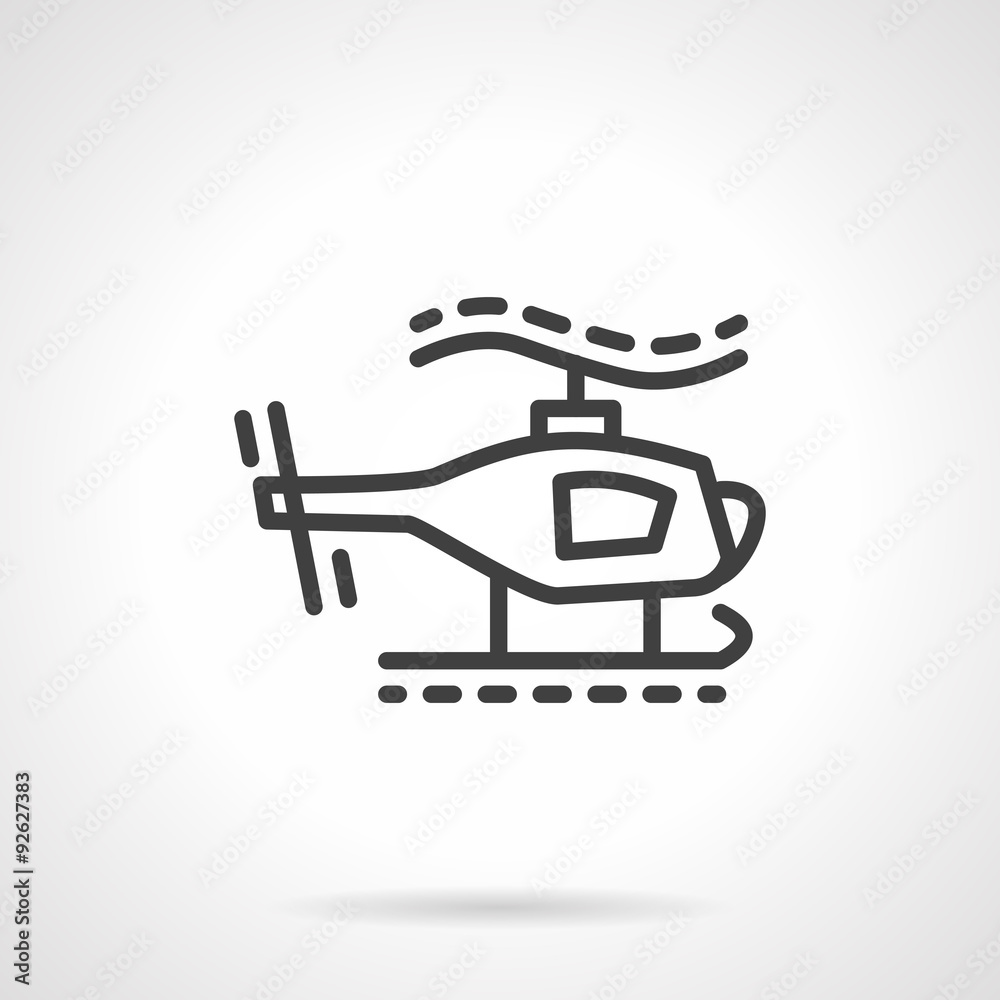 Toy helicopter simple line vector icon Toy helicopter simple line vector icon