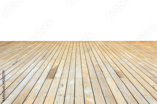 Wooden decking and flooring isolated on white background
