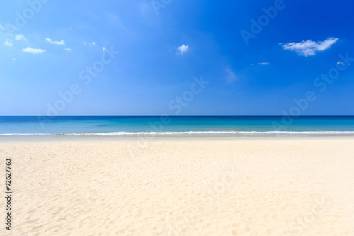 Tropical beach in Thailand with white beach and clear sky