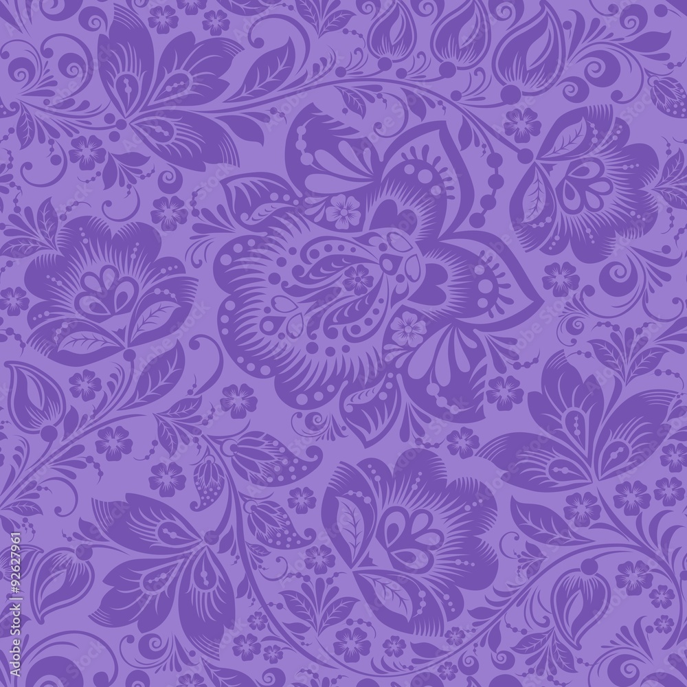 Purple Ornamental Flowers Seamless Pattern Purple Ornamental Flowers Seamless Pattern