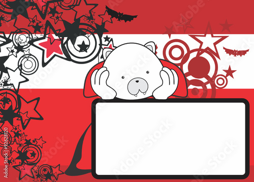 cute polar bear dracula costume copyspace in vector format 