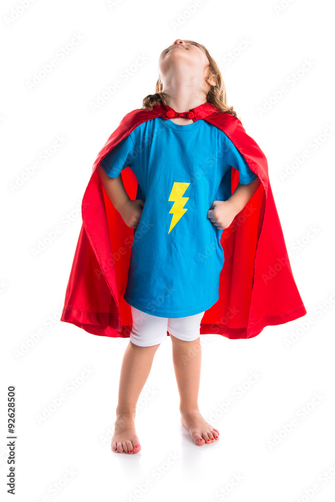 Girl dressed like superhero