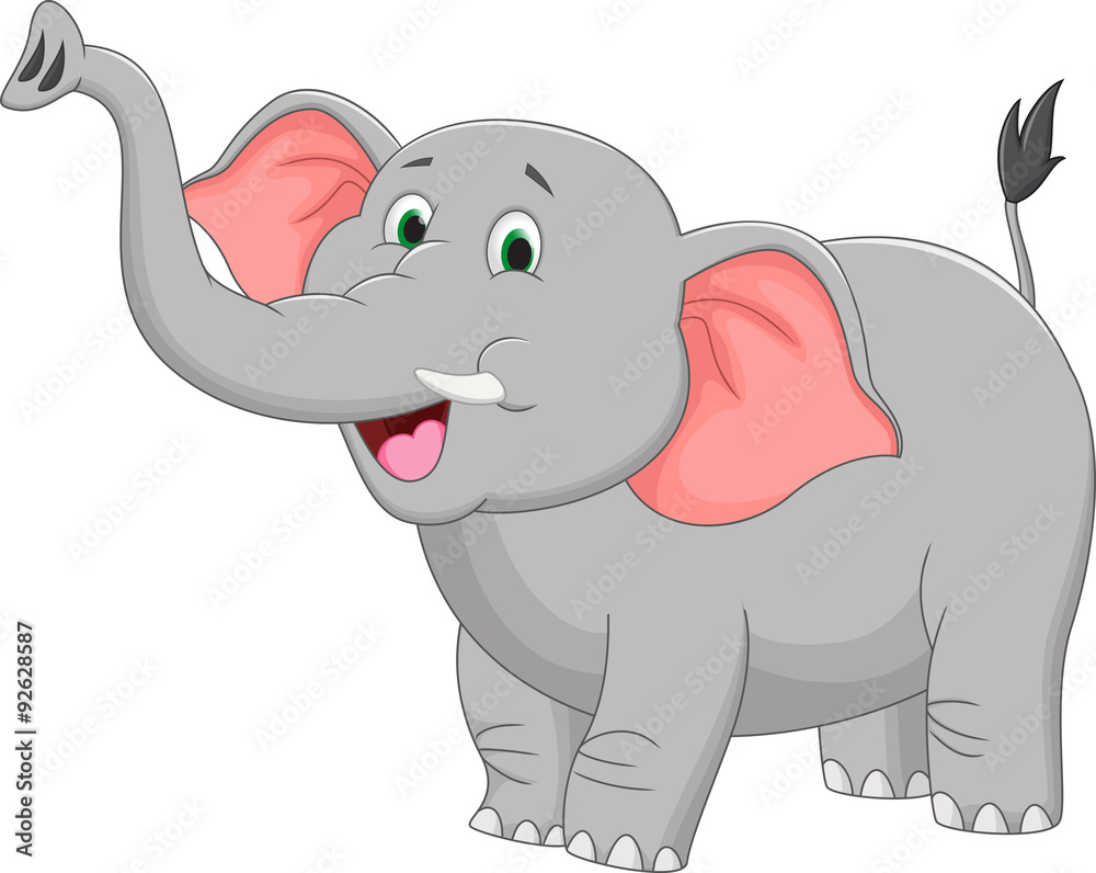 cute elephant cartoon Stock Vector | Adobe Stock