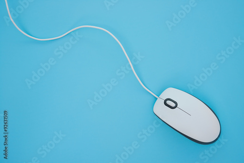 white mouse on a blue background