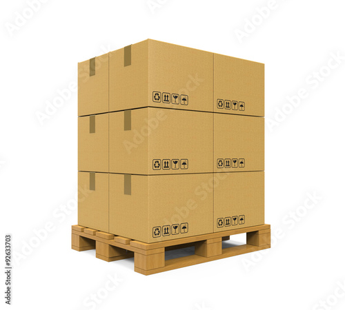 Cardboard Boxes on Wooden Palette