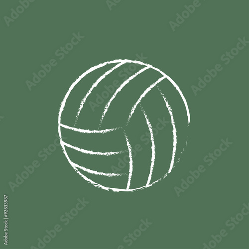 Volleyball ball icon drawn in chalk.