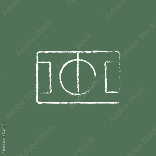 Stadium layout icon drawn in chalk.