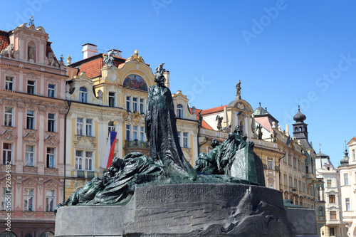 Jan Hus Memorial and Old Town Square in Prague