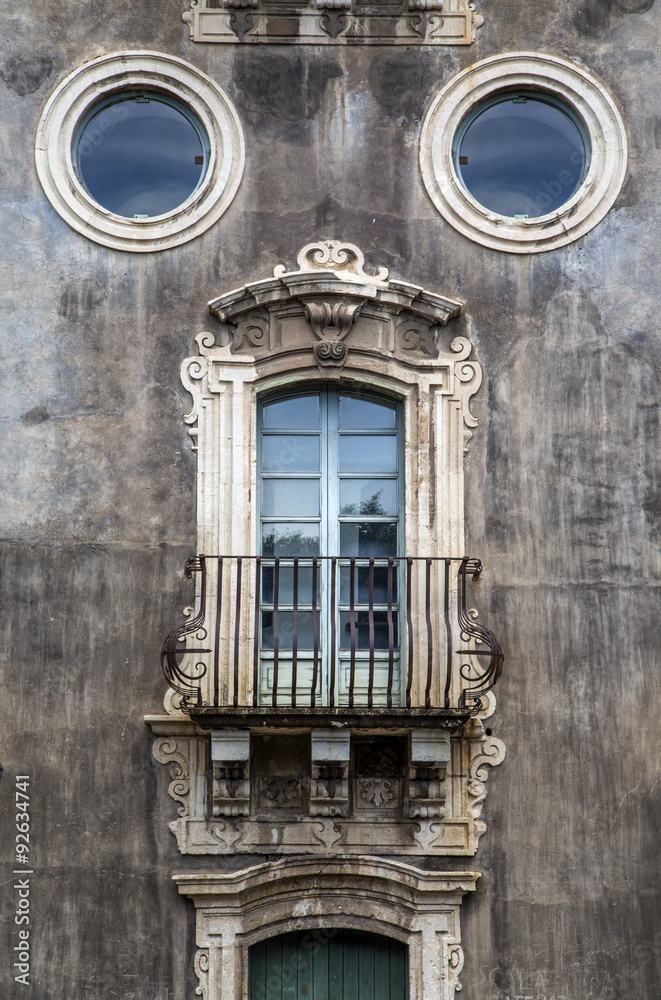 Old window in Catania, Italy