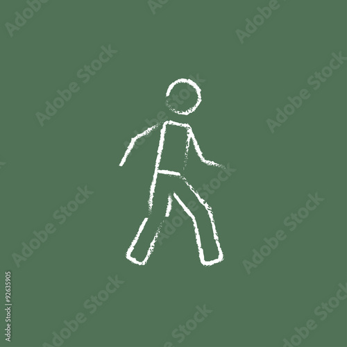 Pedestrianism icon drawn in chalk.