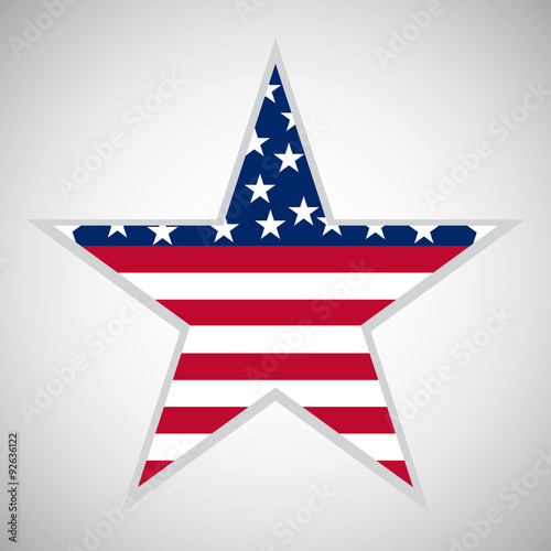USA flag in star shape. Vector illustration. Eps 10