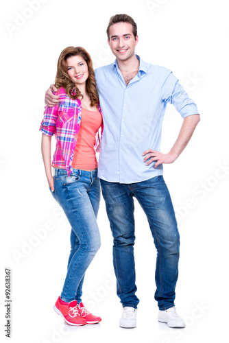 Full portrait of happy young couple.