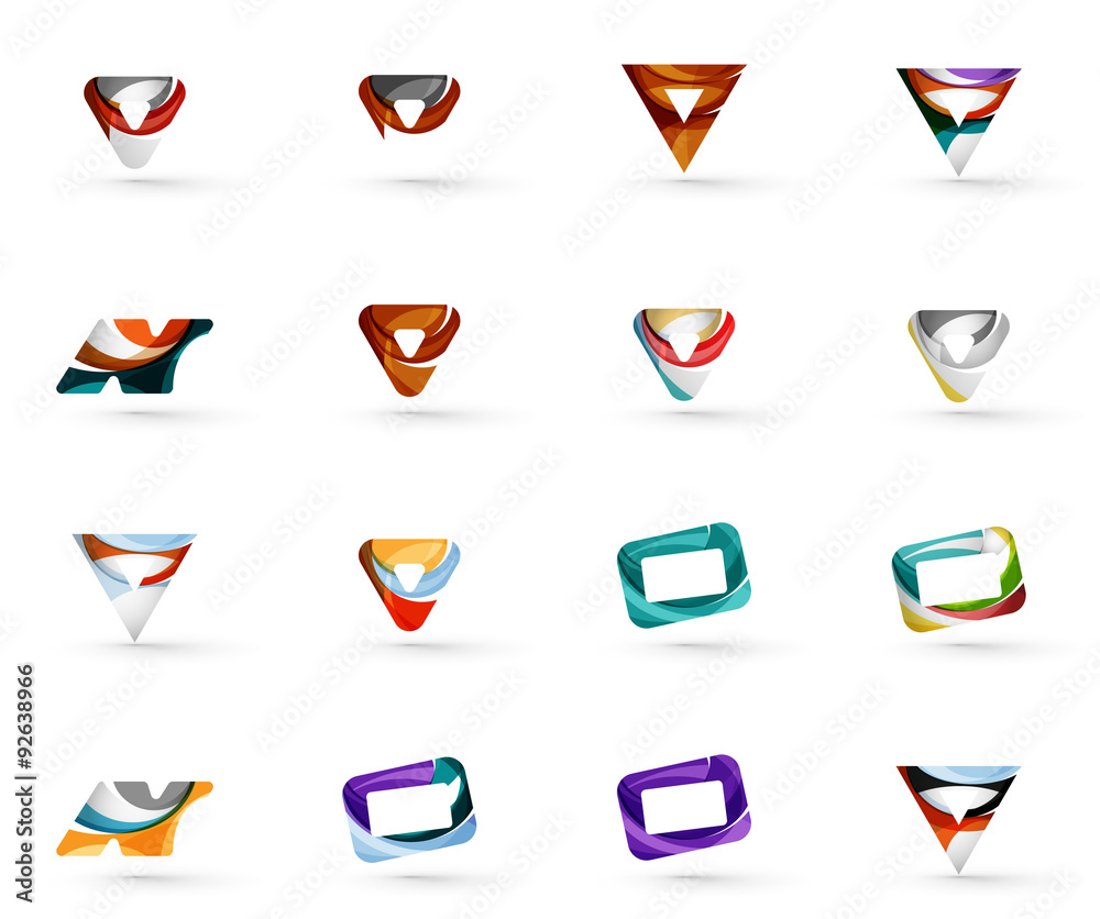 Set of various geometric icons Set of various geometric icons