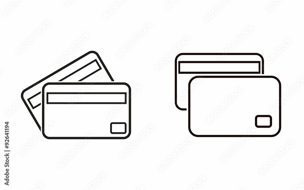 Credit card icon. Credit card icon.