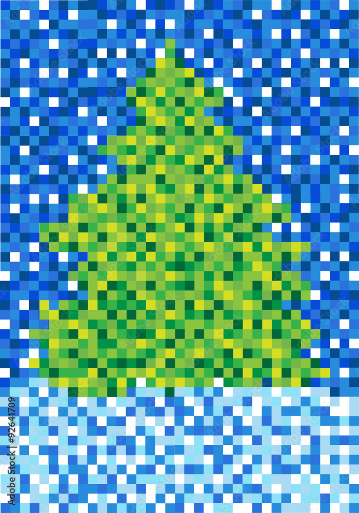 winter background with mosaic tree winter background with mosaic tree