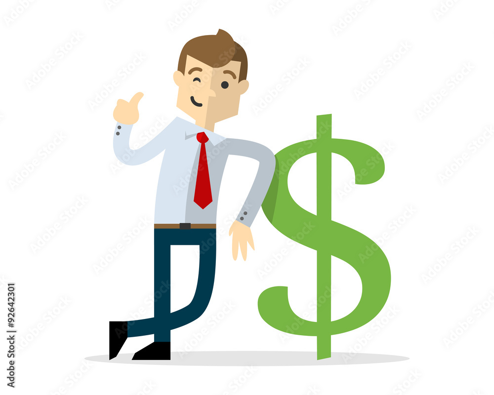 Vector of a businessman with a dollar sign Stock Vector | Adobe Stock