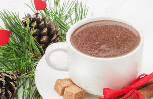 cup of hot chocolate in a Christmas style