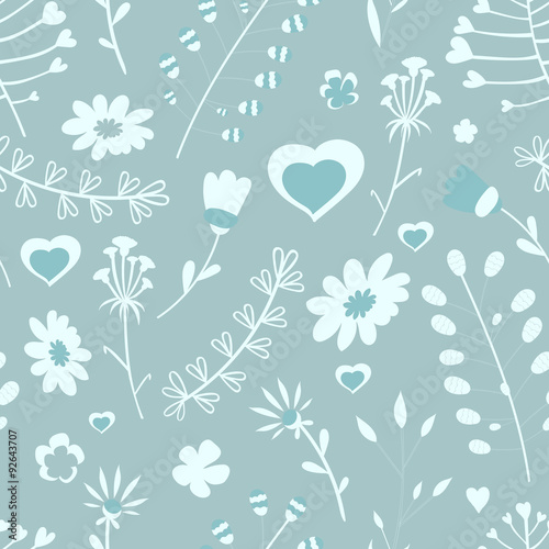 Ornate beauty flower seamless pattern. Abstract floral original background.