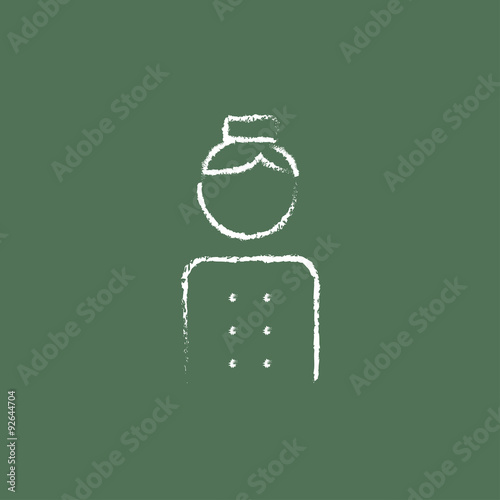 Bellboy icon drawn in chalk.