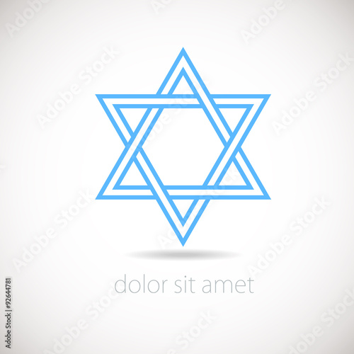 Star of David logo concept. Vector illustration, Israel.