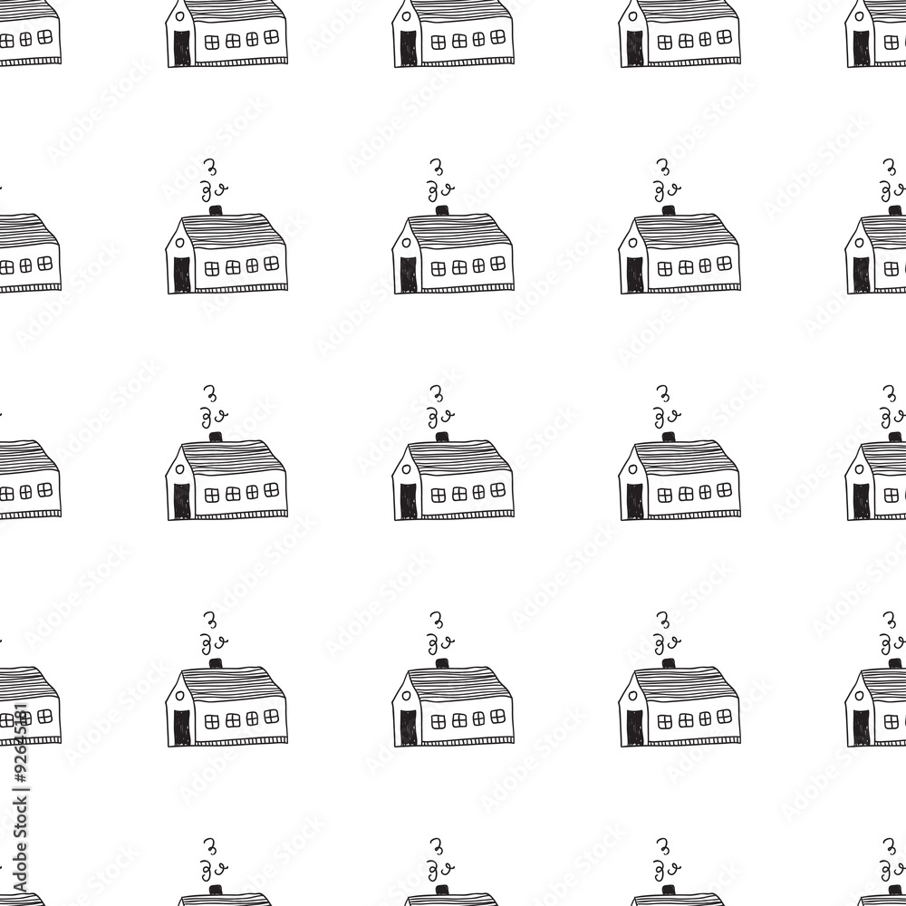 Houses seamless pattern